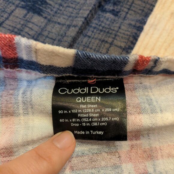 Cuddle Duds Flat Sheet Multicolor Queen Size Multicolor Cotton - Picture 4 of 5